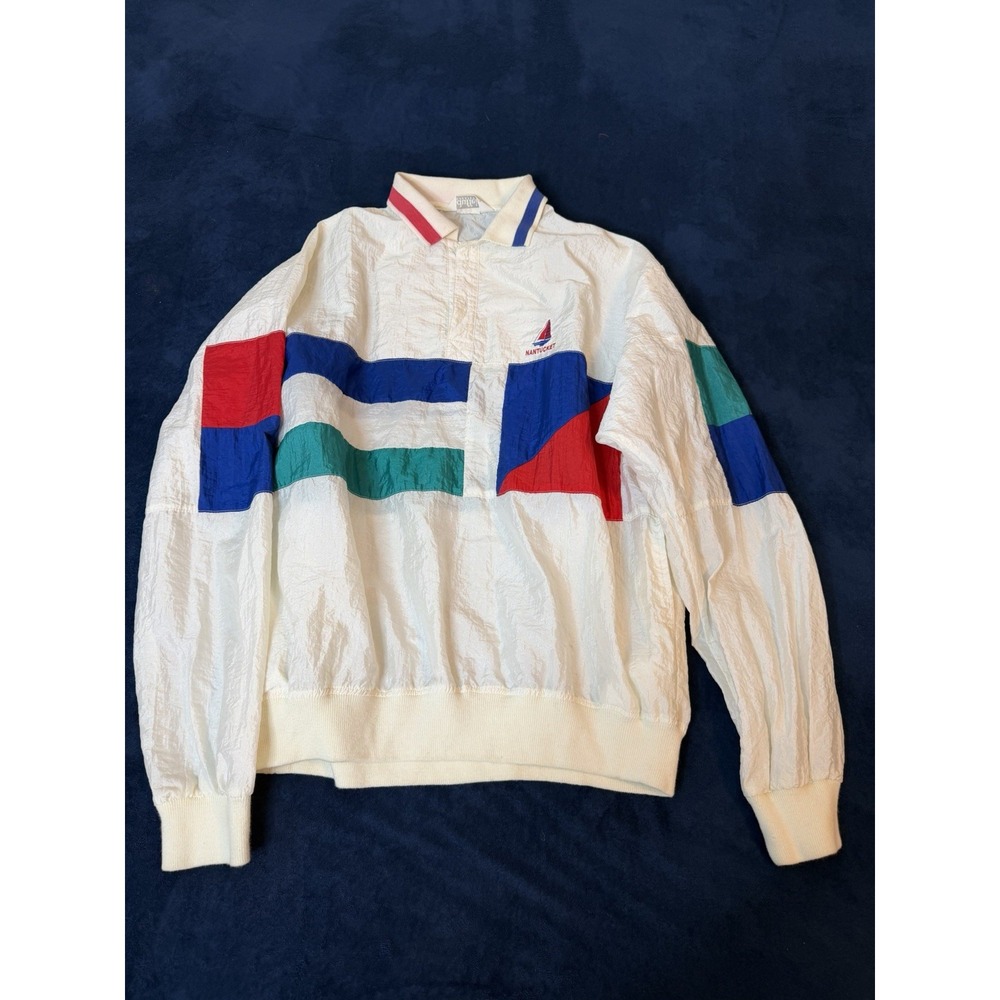 Vtg 80s Duffel Sportswear Nantucket Color Block Windbreaker Jacket Mens Large